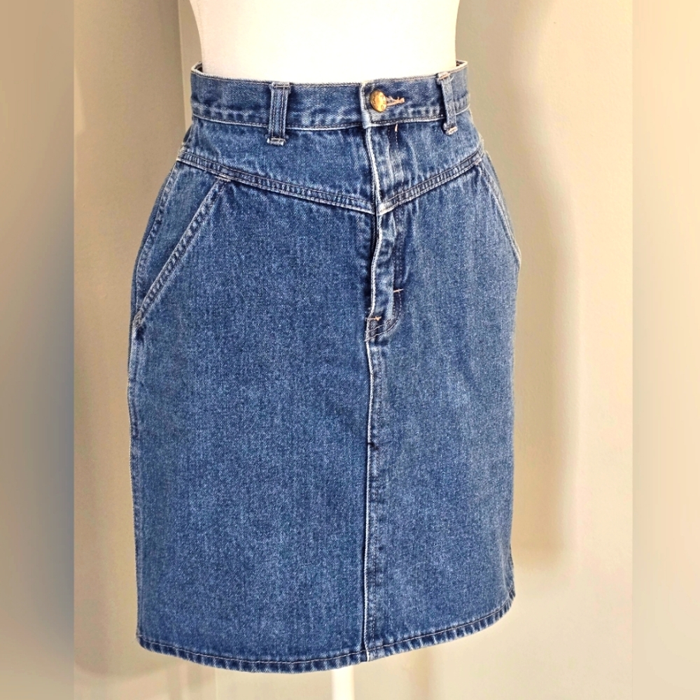 Vintage 80s Stefano International Pencil Denim Skirt Size 7 EUC/Women's Sz XS